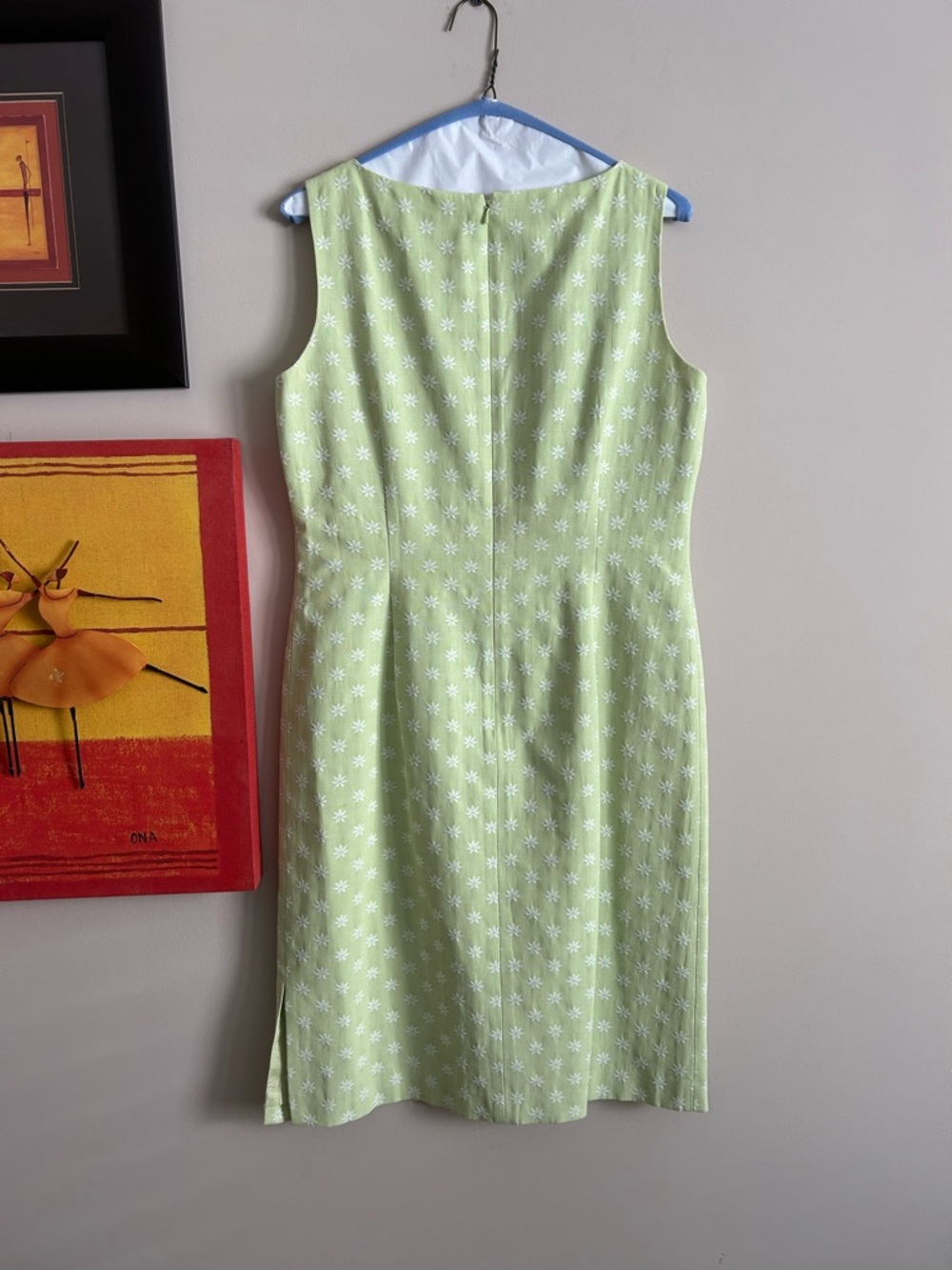 Talbots Light Green Floral Sleeveless Sheath Dress - Picture 2 of 5